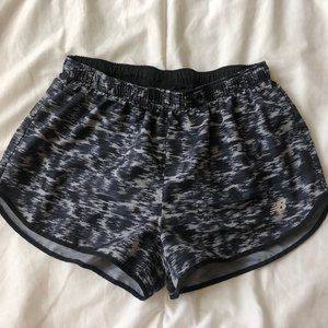 New Balance Black and Gray Camo Shorts- S